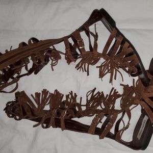 Steve Madden fringe gladiator knee high sandals
